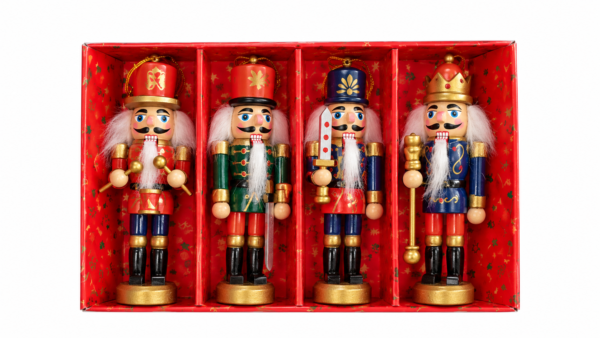 Orašari drveni božićni ornamenti set 4/1 dimenzije 13 cm