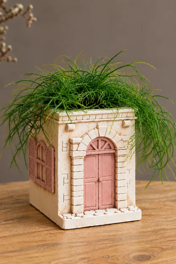 Mediteranska keramička kućica 10,3 X 8,6 X 12 cm