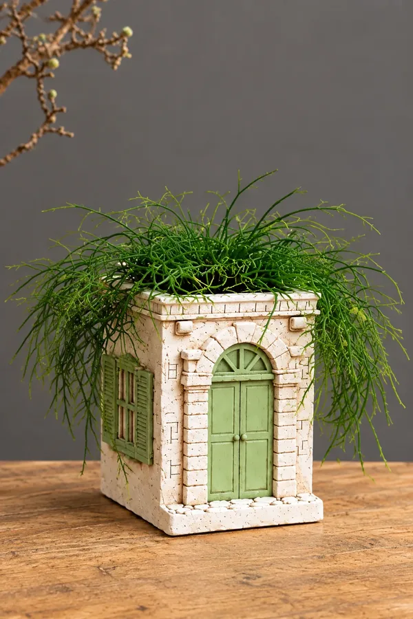 Mediteranska keramička kućica 10,3 X 8,6 X 12 cm